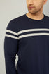 Navy Blue with Grey Stripped Full Length Sweatshirt